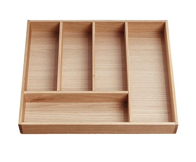 Besteckeinsatz - Massivholz - für Korpustiefe 46 cm und Schrankbreite 50 cm - Eiche-natur