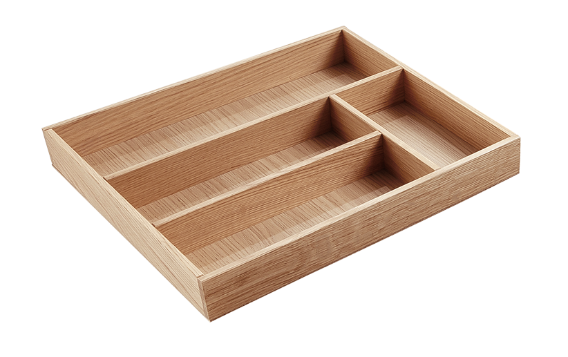Besteckeinsatz - Massivholz - für Korpustiefe 46 cm und Schrankbreite 40 cm - Eiche-natur