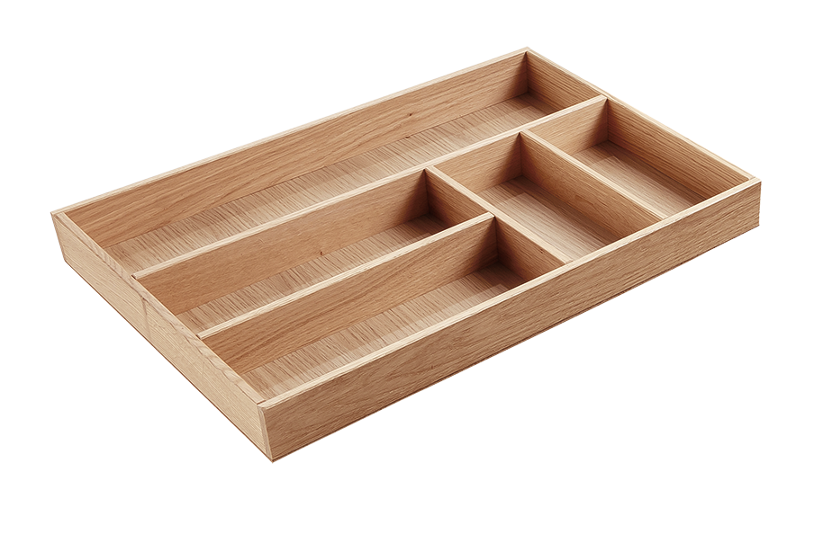 Besteckeinsatz - Massivholz - für Korpustiefe 56 cm und Schrankbreite 40 cm - Eiche-natur