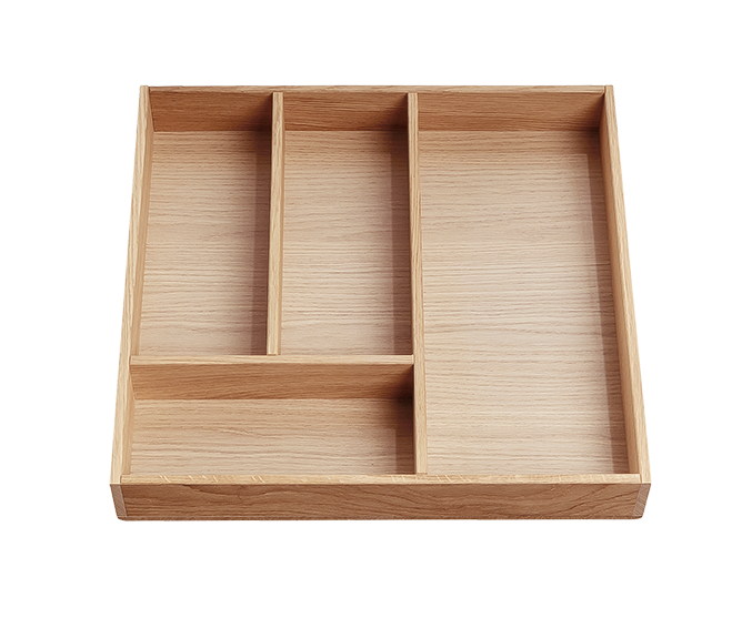 Besteckeinsatz - Massivholz - für Korpustiefe 46 cm und Schrankbreite 45 cm - Eiche-natur