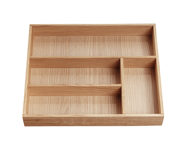 Besteckeinsatz - Massivholz - für Korpustiefe 46 cm und Schrankbreite 40 cm - Eiche-natur