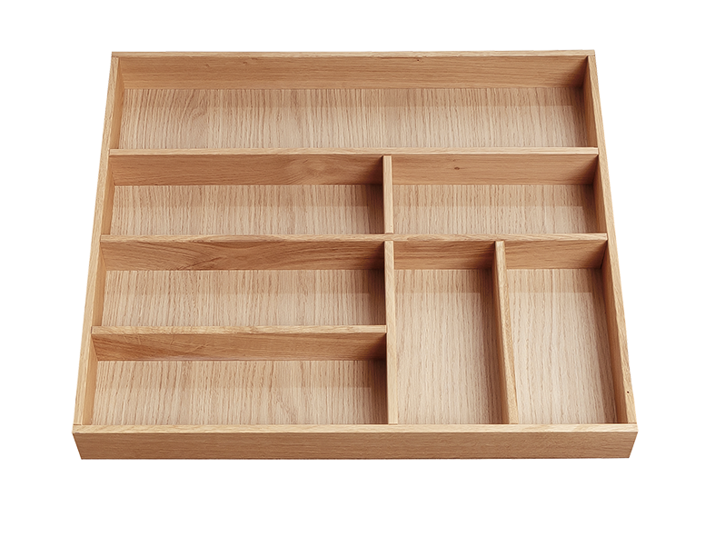 Besteckeinsatz - Massivholz - für Korpustiefe 56 cm und Schrankbreite 50 cm - Eiche-natur