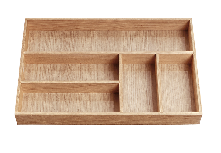 Besteckeinsatz - Massivholz - für Korpustiefe 56 cm und Schrankbreite 40 cm - Eiche-natur